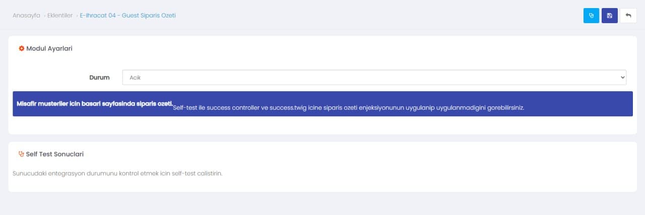 OpenCart E-İhracat Modülleri ekran görüntüsü 2