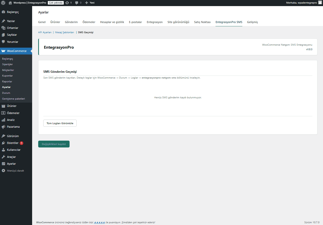 NetGSM WooCommerce SMS Entegrasyonu ekran görüntüsü 3