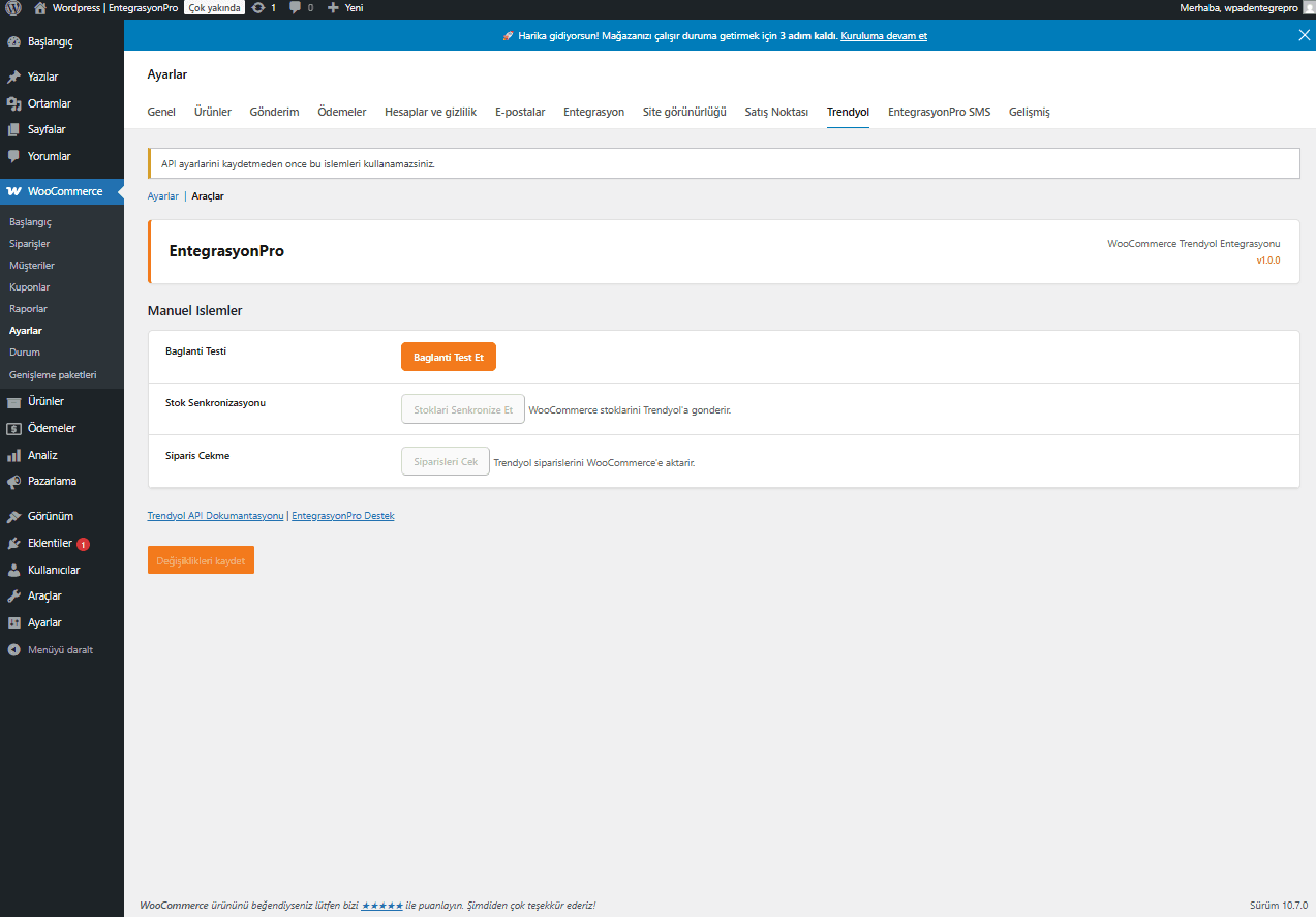 Trendyol WooCommerce Entegrasyonu ekran görüntüsü 2
